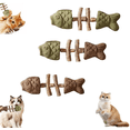 thumbnail image 5 of 2026 New Cat Chew Toy, Fishbone Shape Cat Dental Chews Care Tools with Catnip Silvervine, Durable Cat Dental Toy, 5 of 7