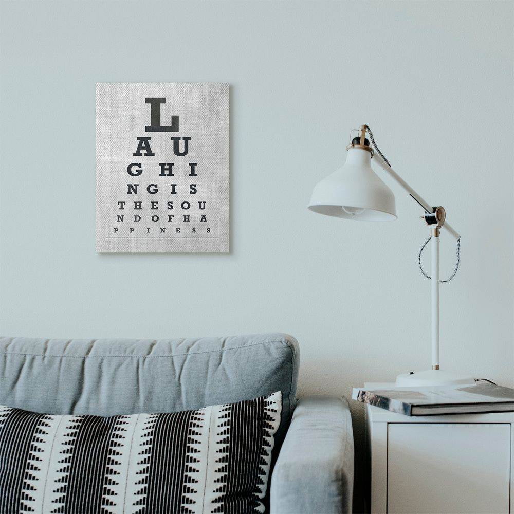 Stupell Industries Eye Chart Family Home Inspirational Word Black And White Design Canvas Wall Art by AD Graphics Studio