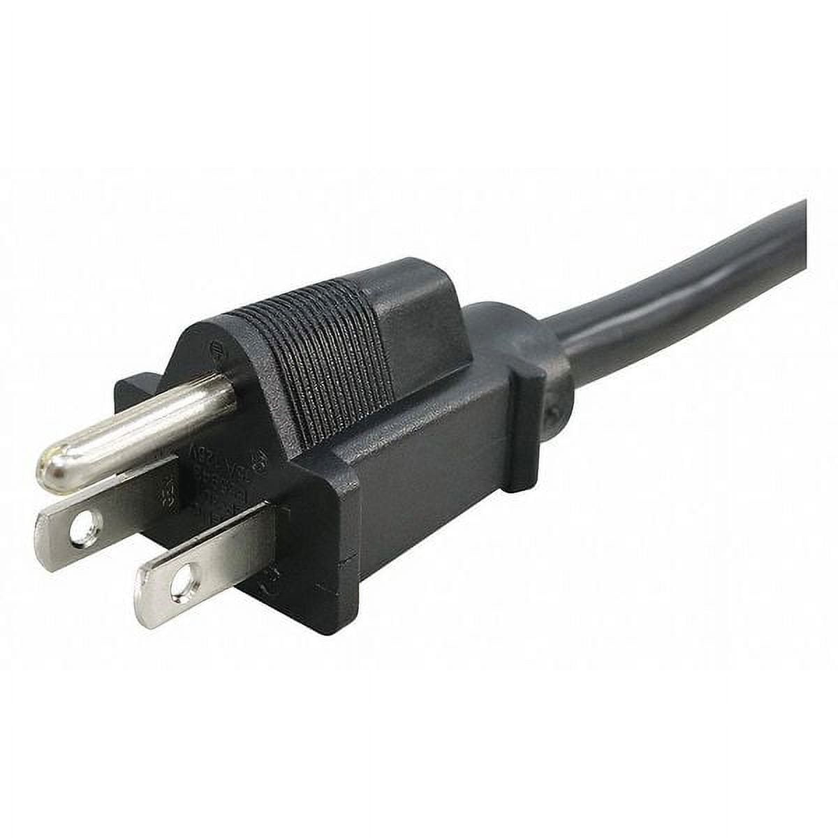 2PC ZoroSelect Power Cord, 5-15P, SJT, 1 ft., Blk, 15A, 14/3