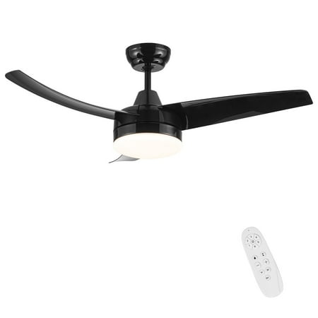 

Abtel Fans Remote Control Ceiling Fan 6 Speeds 42 In Reversible Furniture LED Light Timer 3 Blades Black 42 Inch