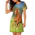 thumbnail image 2 of Gaeub horse running freely Print Women's Short-Sleeved Nightdress,Loose Comfy Pajama Sleepwear,Summer Night-dresses for Women, 2 of 6