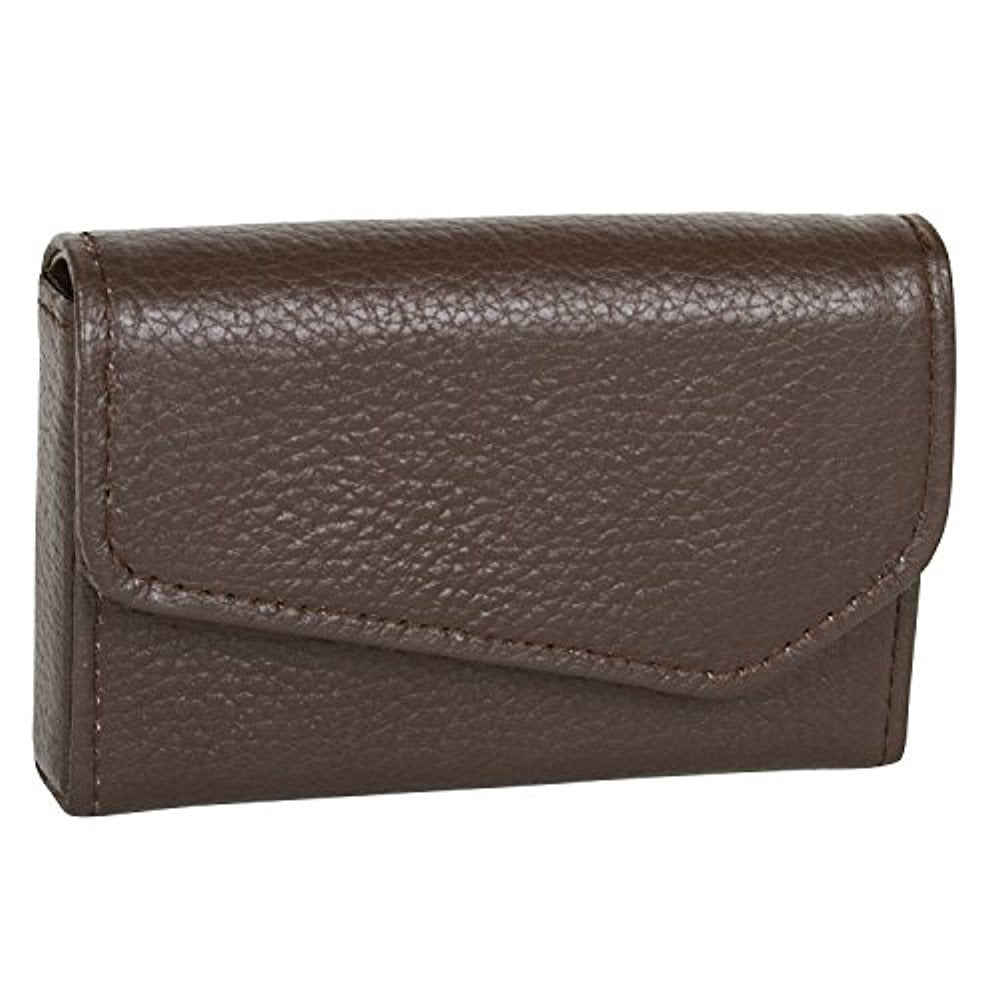 Buxton Womens Unisex Leather Business Card Case Wallet (Brown