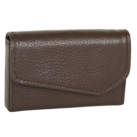 Buxton - Buxton Womens Unisex Leather Business Card Case Wallet (Brown) - 0
