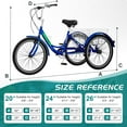 thumbnail image 3 of ABORON Adult Tricycles, 7 Speed Adult Trikes 20/24/26 inch 3 Wheel Bikes, Cruise Bike with Basket for Seniors, Women, Men for Recreation, Shopping, Multiple Colors, 3 of 9