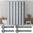 thumbnail image 3 of Shower Curtain Grey-Purple, Geometric Multi Color Block Cloth Shower Curtain Sets with 12 Shower Curtain Hooks, Washable Farmhouse Fabric Polyester Bathroom Shower Curtains, 72x72 Inches, 3 of 5