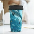 thumbnail image 6 of Gukieu Underwater Dolphin Scene Print Insulated Coffee Cup, Portable Stainless Steel Vacuum Cup with Lid, Unisex, Suitable for Office, Cafe, Car, 6 of 8