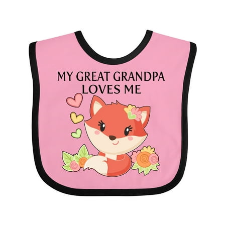 

Inktastic My Great Grandpa Loves Me- Little Fox Boys or Girls Baby Bib