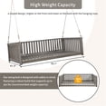 thumbnail image 5 of Twin Size Garden Swing Bed, Patio 2-Seat Porch Swing with Ropes, 2-Person Hanging Porch Swing for Backyard Garden Patio, Safe Sloped Design, 5 of 8