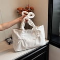 thumbnail image 2 of CoCoMangos Women's Y2k Cute Pleated Tote Bag with Bowknot Shoulder Underarm Bag Clutch Purse Handbag Trendy, 2 of 7