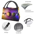 thumbnail image 4 of Yiaed Planets And Stars Print Lunch box lunch bag Portable Insulated Lunch Box for Women Men Cooler Tote Bag with Front Pocket for Work Picnic Travel, 4 of 6
