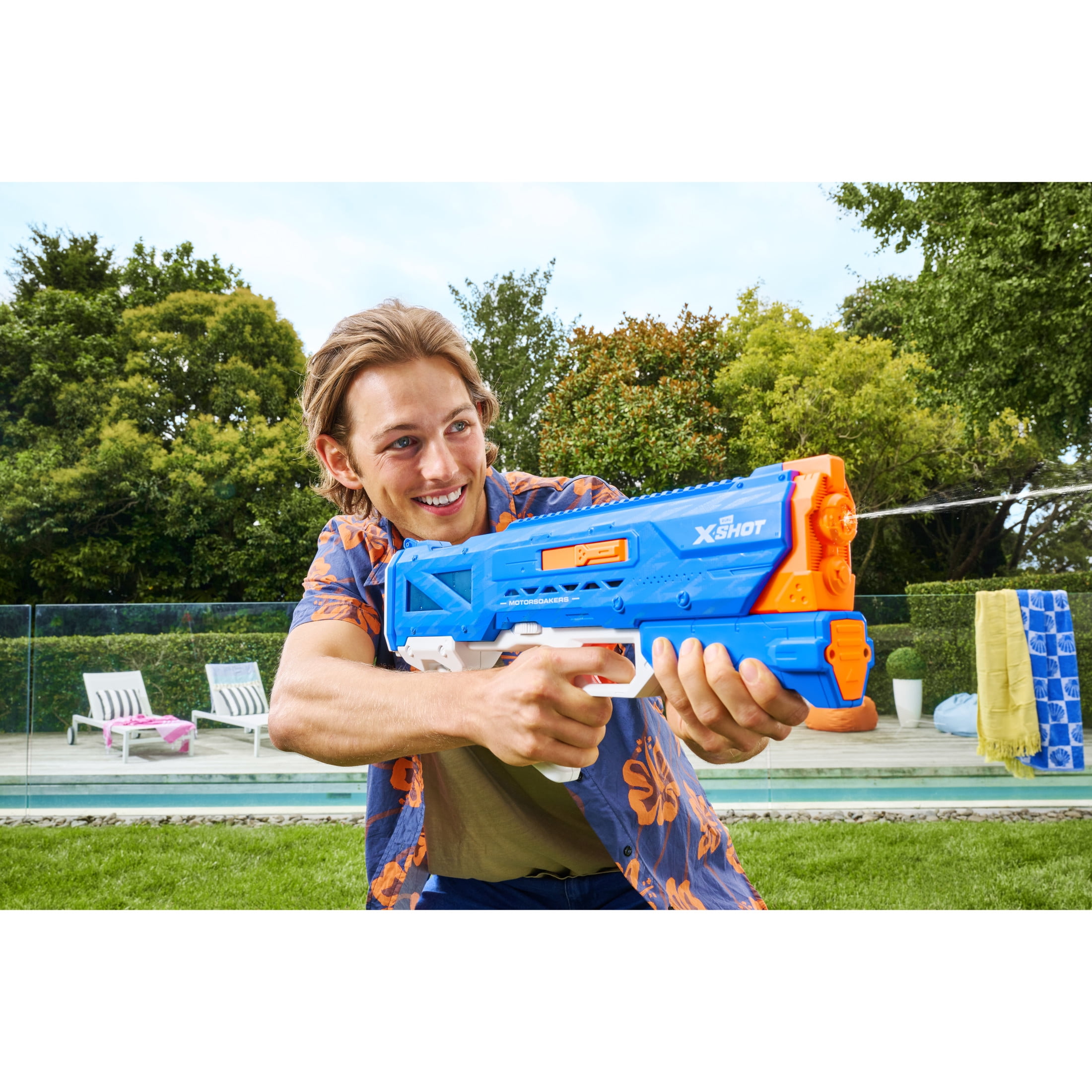 XSHOT Water Hydra Pulse Motor Soaker (Fast Fill) Motorized Outdoor Water Blaster by ZURU for Ages 8+