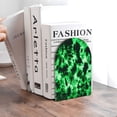 thumbnail image 6 of Hirioo Green Tie Dye for Bookends Decorative Bookends for Shelves for Home or Office, Non-Slip Base, 6 of 8