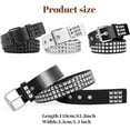 thumbnail image 2 of 3 Pcs White Black Studded Belt Y2K Belt Gothic Punk Rock Belt with Grommet Threads Bright Metal Pyramid Cool Belts for Women Men, 2 of 7