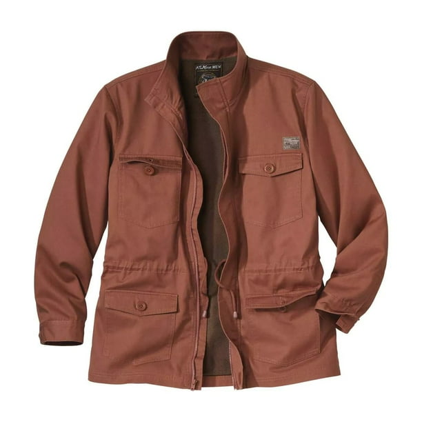 Atlas For Men - Chaqueta Safari Lisa para Hombre (Rojo Ladrillo)