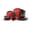 Black/Red, variant on Stoneware Square 16pc Dinnerware Set, Inside Shiny Red + Outside Matte Black