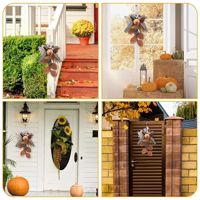 Artificial Sunflower Hanging Decor Thanksgiving Fall Harvest Wall Window Door Hanging Ornament for Home Party Festival Decorations