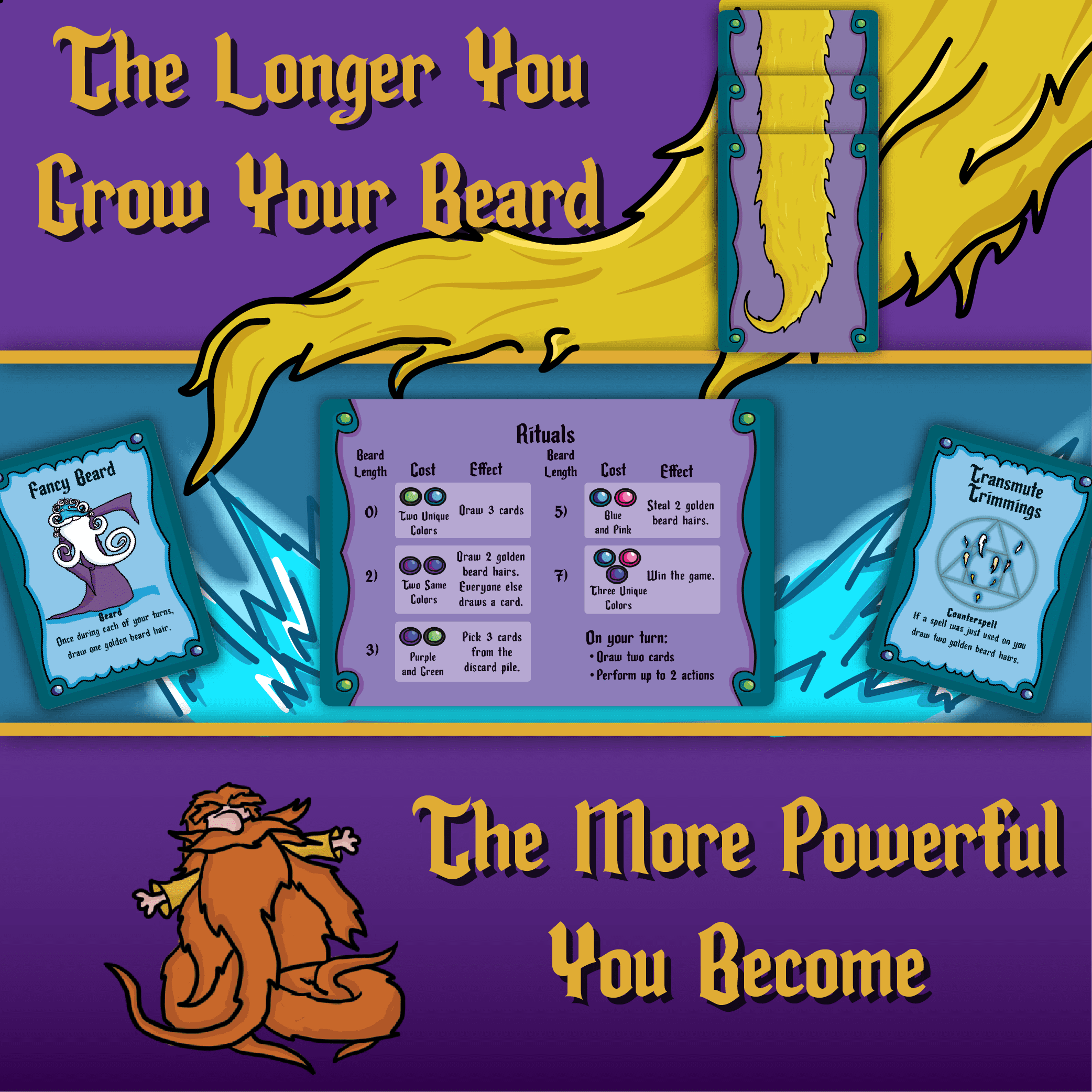 Beard Wizards Card Game | A Spell-Slinging Battle for 2-5 Players