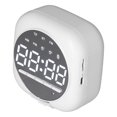 thumbnail image 4 of Altavoz Bluetooth P12 con espejo LED inalámbrico, reloj despertador portátil dual, altavoz de graves, color blanco, 4 of 12
