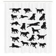 thumbnail image 3 of Ambesonne Labrador Shower Curtain, Various Positions, 69"Wx75"L, Charcoal Grey White, 3 of 5
