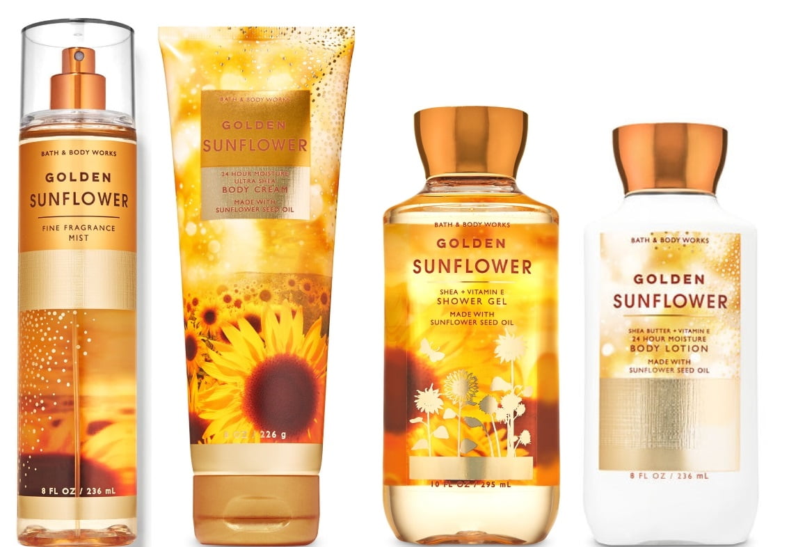 Bath and Body Works GOLDEN SUNFLOWER Deluxe Gift Set Fine Fragrance