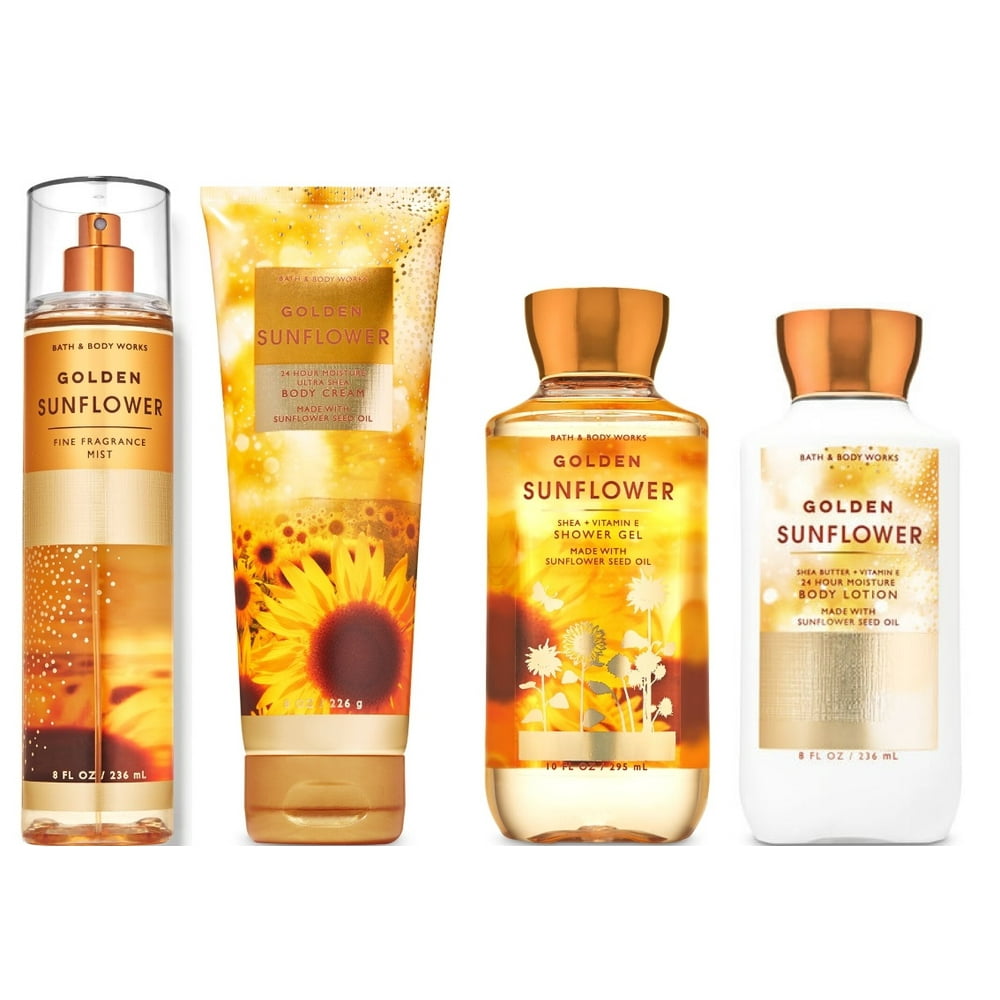 Bath and Body Works GOLDEN SUNFLOWER Deluxe Gift Set Fine Fragrance