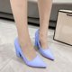 thumbnail image 2 of Amzcrzy Zapatos de mujer,Zapatos de mujer,Zapatillas de mujer, Zapatos de tacón alto con punta puntiaguda y tacón grueso para mujer, informales, multicolores Sandalias Mujer Zapatillas De Casa, 2 of 5