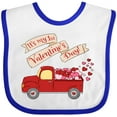 thumbnail image 3 of Inktastic It's My 1st Valentine's Day with Red Truck and Hearts Boys or Girls Baby Bib, 3 of 4