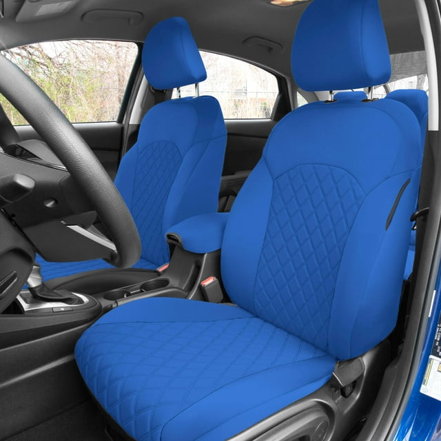For 2019-2024 Kia Forte FH Group Neoprene Custom Fit Waterproof Car Seat Covers - Front Set Solid Blue