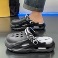 thumbnail image 5 of Rokment Chunky Platform Clogs for Women Men with Back Strap Hollow Breathable EVA Slip on Slide Sandals Cute Non-Slip Waterproof Outdoor Beach Pool Casual Garden Shoes Black Size 6, 5 of 5