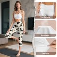 thumbnail image 7 of SCRAWLGOD Halloween Bat Floral Print Capri Leggings for Women with Pockets Tummy Control Active Yoga Leggings High Waisted Cropped Tights for Running Cycling, L, 7 of 7