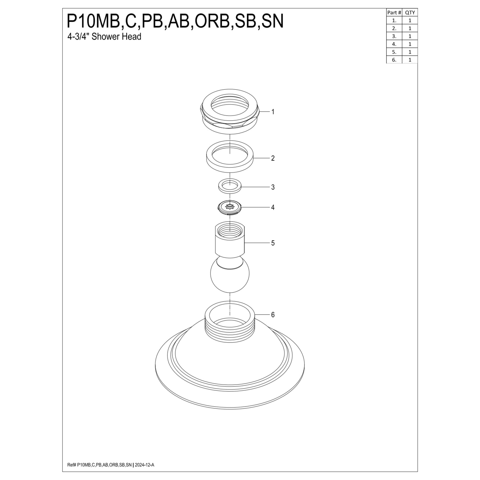 Kingston Brass P10ORB Victorian 4-3/4-Inch Round Raindrop Brass Shower Head in Oil Rubbed Bronze