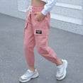 thumbnail image 4 of SILVERCELL Girls Cotton Jogger Cargo Pants Loose Street Hip Hop Dance Sweatpant Trousers 3-13T, 4 of 8