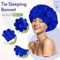 thumbnail image 2 of Silk Satin Tie Bonnet Standard Navy Blue, 2 of 6