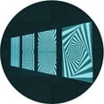 thumbnail image 1 of Ahgly Company Machine Washable Indoor Round Transitional Night Black Area Rugs, 7' Round, 1 of 7