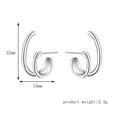 thumbnail image 3 of HomeKingdee Silver-Plated Alloy Hoop Semi-Circle Ladies Earrings - Occident Fashion Jewelry for Various Occasions, 3 of 5