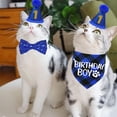thumbnail image 5 of Cat Birthday Decorations, Cat Birthday Hat with Number Bandana Bow Tie Collar for Cats Kittens Apparel Birthday Outfits, 5 of 6