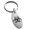 Silver, variant on Stainless Steel Zombie Skull Biohazard Engraved Small Oval Charm Keychain Keyring