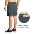 thumbnail image 5 of BALEAF Men's 7'' Athletic Shorts with Mesh Liner and Zip Pocket Gray Size S, 5 of 7