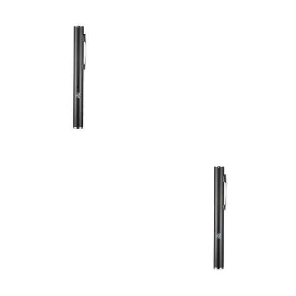 Toystoory Linterna de acero inoxidable, portátil, alimentada por batería, recargable, disipación de calor, Control táctil, antorcha de Negro 2piezas
