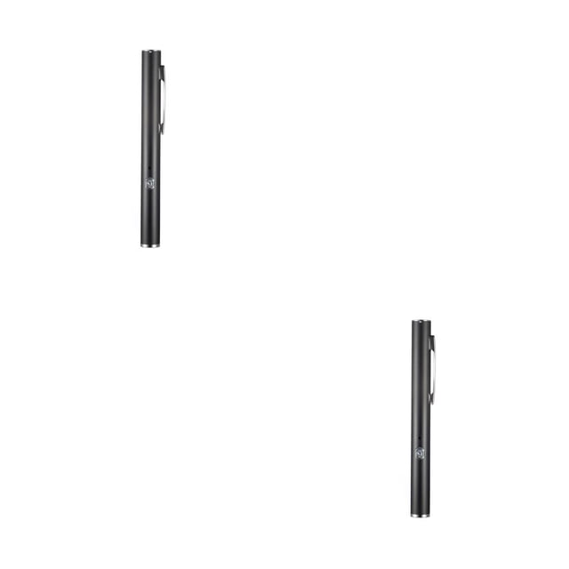 Naiovety Linterna ABS portátil con carga USB Reemplazo recargable Control táctil Dinero Detección de vino Antorcha Negro Negro 2piezas