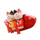 thumbnail image 5 of GOOHOCHY 1 juego de adornos creativos de madera con forma de pareja de dibujos animados, gatos pescadores, manualidades, minibanco de peces, adornos de escritorio, decoración para el hogar,, 5 of 8