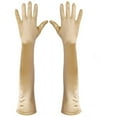 thumbnail image 6 of Fdelink Women'S Long Satin Finger Gloves Elbow Length 1920S Opera Bridal Dance Gloves Arm Sleeve (Gold), 6 of 8