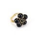 thumbnail image 1 of Nvzi Anillo natural hecho a mano, anillo de flor de cuentas redondas de cristal natural con hilo dorado y apertura ajustable, anillo de estrella hexagonal (negro), 1 of 5