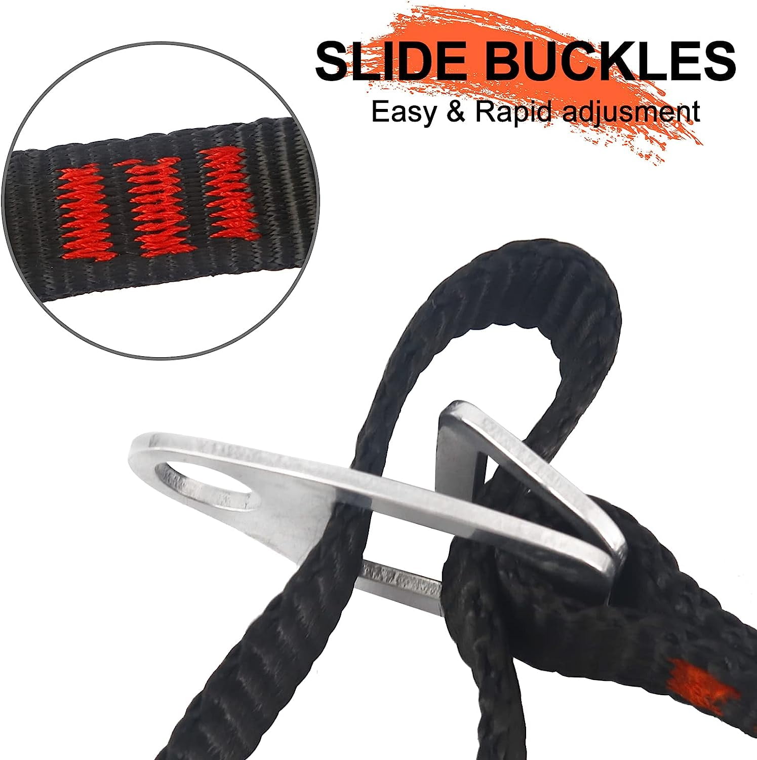 Foot Ascender Loop for Tree Climbing Arborist, Adjustable Foot Loop with Stainless Steel Buckle, Reinforced Polyester Strap for SRT Tree Climbing Gear, Rope Ascender Accessory