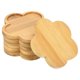 thumbnail image 1 of Uxcell 11.5cm Plato de Goteo en Forma de Flor para Macetas de Bambú para Interiores, Paquete de 6, 1 of 1