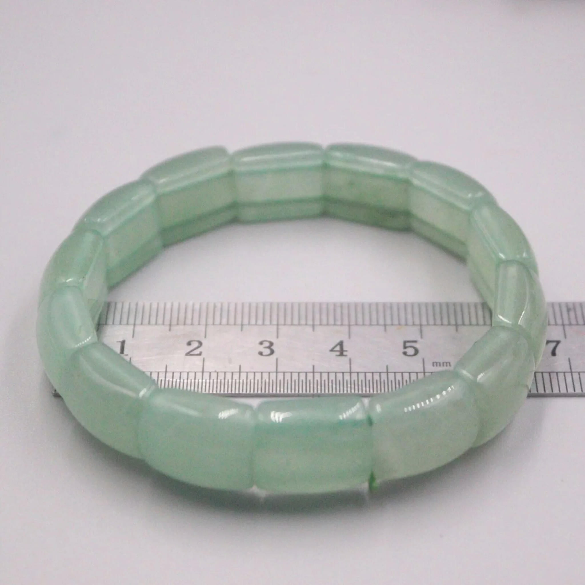 HOOUN Natural Jade Aventurine Women 12mm Width Long Square Beaded Elastic Bracelet