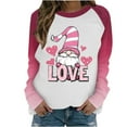 thumbnail image 2 of Craaazy Valentines Shirts Women's Casual Heart Printed Crew Neck Love Prints Long Sleeve Tops Gifts, 2 of 5