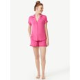 thumbnail image 3 of Joyspun Women's Ruffled Pajama Top and Shorts Set, 2-Piece, Sizes S to 3X, 3 of 5