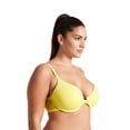 thumbnail image 2 of Curve Muse Women's Plus Size Full Coverage Underwire Front Close Bras-2PK-Yellow,Grayish Brown-44DDD, 2 of 6
