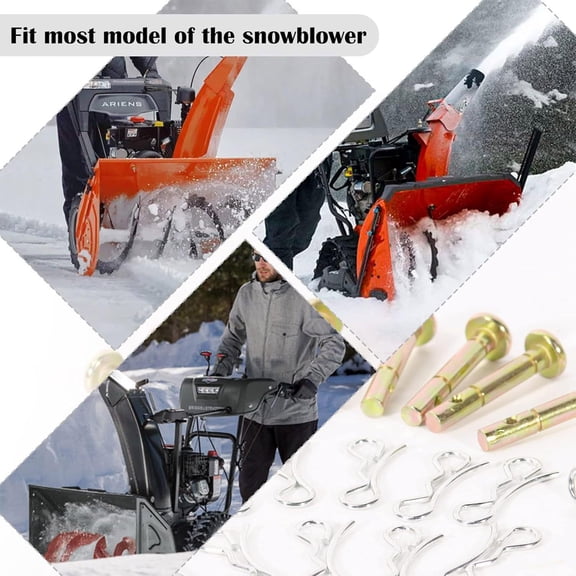 Snowblower Shear Pins with Cotter Pins, Heavy Duty Replacement Kit for Snow Blower Auger, Compatible with Most Brands